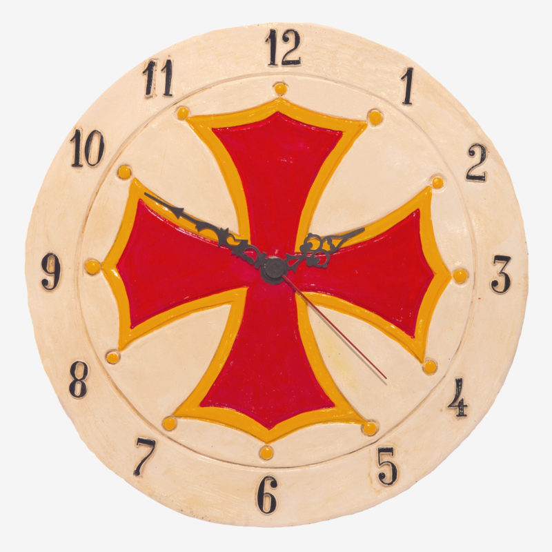 Horloge Croix Occitane Rouge De Style Rustique