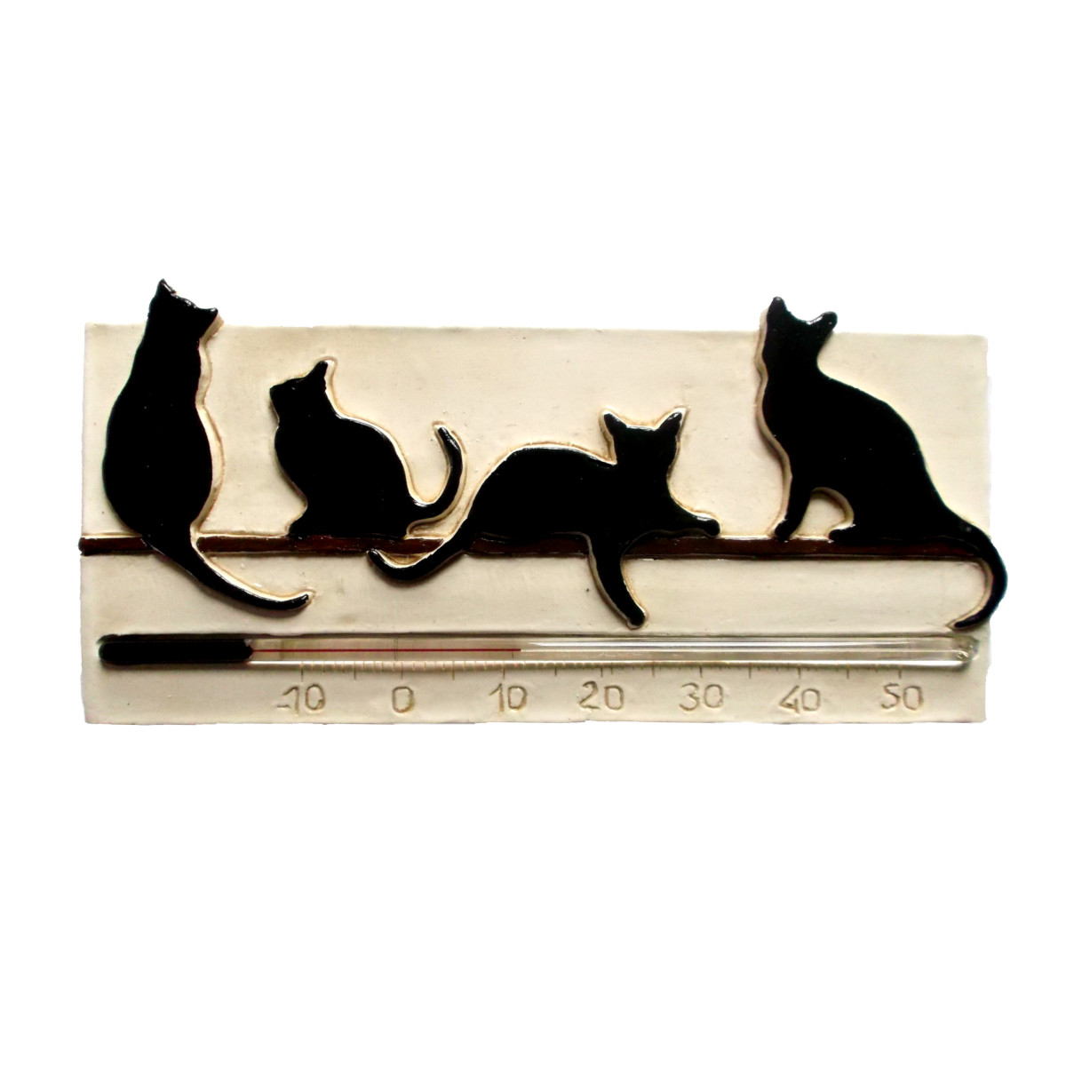 Thermomètre intérieur à motif chien et chat - 20 cm : Autour de la