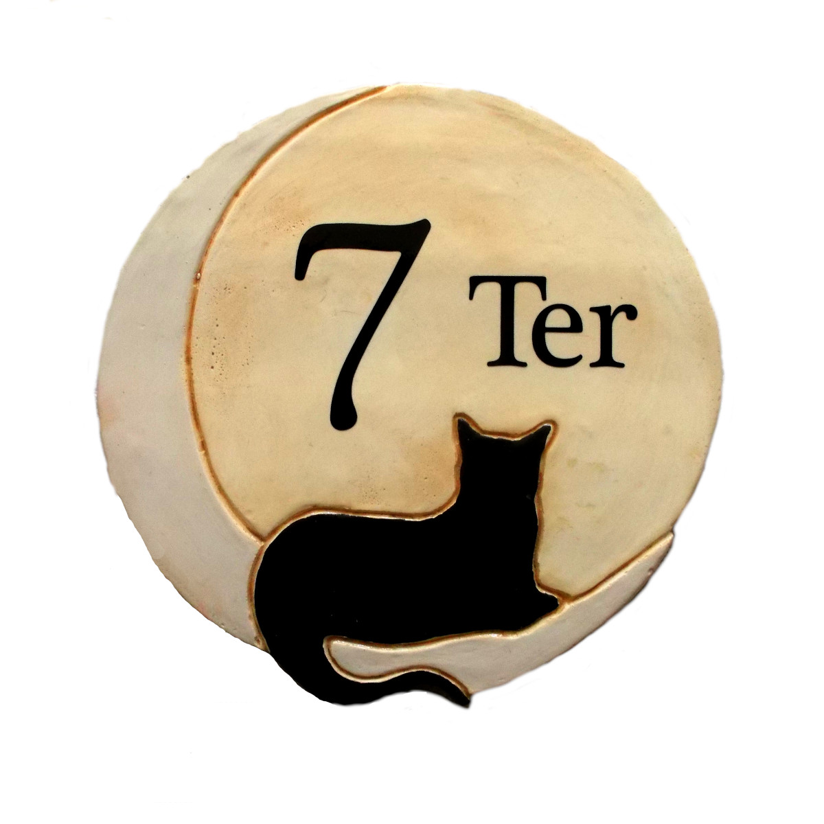 Numéro de maison avec un chat, personnalisable, silhouette chat
